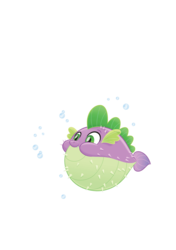 Size: 1128x1600 | Tagged: safe, spike, puffer fish, g4, my little pony: the movie, inflation, male, simple background, solo, species swap, spike the pufferfish, transparent background