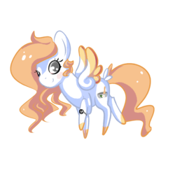 Size: 1000x1000 | Tagged: safe, artist:hirundoarvensis, oc, oc only, oc:arvensis, bird pone, pegasus, pony, blush sticker, blushing, bracelet, chibi, colored wings, colored wingtips, cute, female, hooves, jewelry, looking at you, mare, mortar and pestle, raised hoof, raised leg, simple background, smiling, solo, spread wings, transparent background, wings, yin-yang