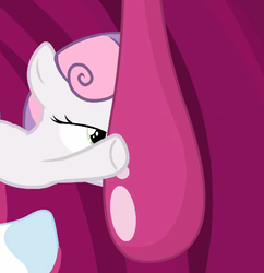 Size: 450x464 | Tagged: artist needed, safe, edit, screencap, rarity, sweetie belle, pony, for whom the sweetie belle toils, g4, female, hug, raripred, solo, sweetie belle nabbing uvula, teeth, uvula, vore