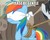 Size: 600x482 | Tagged: safe, edit, edited screencap, screencap, rainbow dash, pegasus, pony, daring done?, g4, my little pony: friendship is magic, blindfold, bound wings, caption, female, image macro, mare, meme, memeful.com, rainbond dash, tied up