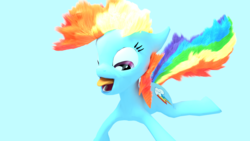 Size: 1920x1080 | Tagged: safe, artist:shastro, rainbow dash, pony, g4, 3d, blender, faic, female, fluffy mane, simple background, solo, wingless
