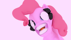 Size: 1920x1080 | Tagged: safe, artist:shastro, pinkie pie, earth pony, pony, g4, 3d, blender, faic, female, mare, nightmare fuel, not salmon, pink background, simple background, solo, thing, wat, wtf