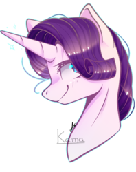 Size: 696x881 | Tagged: safe, artist:artytrash, artist:skimea, rarity, pony, unicorn, g4, bust, collaboration, female, looking at you, mare, portrait, simple background, smiling, solo, transparent background