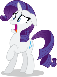 Size: 3080x4150 | Tagged: safe, artist:tomfraggle, rarity, pony, unicorn, g4, look before you sleep, ears back, female, high res, horrified, mare, open mouth, raised hoof, reuse, scared, shocked, simple background, solo, transparent background, vector