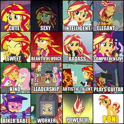 Size: 1077x1077 | Tagged: safe, artist:nano23823, edit, applejack, fluttershy, pinkie pie, rainbow dash, rarity, sunset shimmer, twilight sparkle, pony, unicorn, dance magic, eqg summertime shorts, equestria girls, equestria girls specials, g4, movie magic, my little pony equestria girls: friendship games, my little pony equestria girls: legend of everfree, my little pony equestria girls: rainbow rocks, :t, bedroom eyes, best human, best pony, cute, daydream shimmer, eyes closed, faic, female, frown, glare, grin, gritted teeth, helmet, humane five, humane seven, humane six, jack of all trades, lidded eyes, mare, microphone, poni, simple background, skills, smiling, smirk, talented, twiface, wrong neighborhood