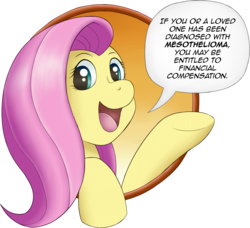 Size: 1347x1226 | Tagged: safe, artist:marukomuru, idw, fluttershy, earth pony, pony, friendship is magic #3, g4, my little pony: friendship is magic (idw), bad advice fluttershy, crossing the memes, exploitable meme, female, looking at you, mare, meme, mesothelioma, redraw, simple background, speech bubble, transparent background