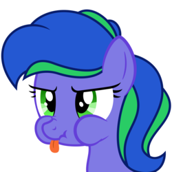 Size: 9375x9375 | Tagged: safe, artist:besttubahorse, oc, oc only, oc:felicity stars, pony, absurd resolution, aweeg*, bust, cute, female, scrunchy face, simple background, solo, tongue out, transparent background, vector