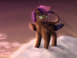 Size: 1024x768 | Tagged: safe, artist:csox, oc, oc only, oc:evening howler, pony, cloud, solo