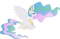 Size: 4658x3000 | Tagged: safe, artist:laberoon, princess celestia, alicorn, pony, g4, crying, female, high res, mare, prone, sad, simple background, solo, spread wings, transparent background, vector, wings