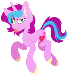 Size: 1666x1810 | Tagged: safe, artist:aegann, oc, oc only, oc:artsy fantasy, pony, unicorn, female, mare, simple background, solo, tongue out, transparent background