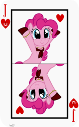 Size: 3809x6062 | Tagged: safe, artist:ironm17, part of a set, pinkie pie, earth pony, pony, g4, bandana, card, female, jack of hearts, jewelry, playing card, smiling, solo, vector