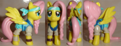 Size: 1261x480 | Tagged: safe, fluttershy, pegasus, pony, g4, my little pony: the movie, alternate hairstyle, bandana, bloomers, female, figurine, irl, mare, photo, pirate fluttershy, puffy sleeves