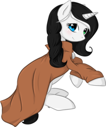 Size: 1347x1618 | Tagged: safe, artist:violentdreamsofmine, oc, oc only, oc:serolious, pony, unicorn, clothes, female, heterochromia, mare, simple background, solo, transparent background