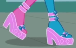 Size: 342x218 | Tagged: safe, screencap, rarity, equestria girls, g4, life is a runway, clothes, cropped, feet, high heels, legs, pictures of legs, platform shoes, rarity's heels, shoes