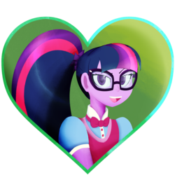 Size: 2000x2000 | Tagged: safe, artist:7los7, sci-twi, twilight sparkle, equestria girls, g4, clothes, female, glasses, high res, open mouth, smiling, solo