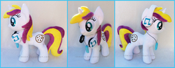 Size: 1899x742 | Tagged: safe, artist:lilmoon, oc, oc only, oc:sprinkles, pony, unicorn, female, headphones, irl, mare, photo, plushie, solo