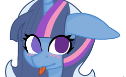 Size: 962x590 | Tagged: safe, artist:littlecrazygirl14, trixie, twilight sparkle, pony, g4, female, fusion, lesbian, ship:twixie, shipping, tongue out