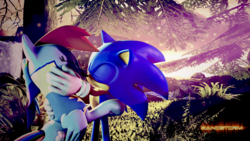 Size: 1920x1080 | Tagged: safe, artist:sandstorm-arts, rainbow dash, g4, 3d, crossover, female, interspecies, male, photoshop, shipping, sonic the hedgehog, sonic the hedgehog (series), sonicdash, source filmmaker, straight