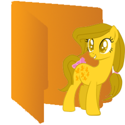 Size: 256x256 | Tagged: safe, artist:julzikat, artist:katsubases, butterscotch (g1), g1, g4, base used, folder, g1 to g4, generation leap