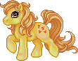 Size: 111x88 | Tagged: safe, artist:imaginarykarin, artist:pamixx, butterscotch (g1), g1, base used, female, pixel art, simple background, solo, white background