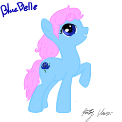 Size: 644x644 | Tagged: safe, artist:kathyhauser, blue belle, g1, g4, alternate cutie mark, female, g1 to g4, generation leap, solo