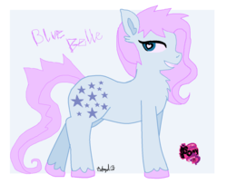 Size: 1396x1134 | Tagged: safe, artist:darkangelpuppet01, blue belle, earth pony, pony, g1, g4, female, g1 to g4, generation leap, heart eyes, smiling, solo, wingding eyes