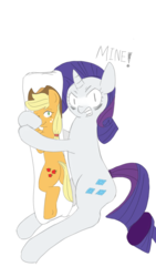 Size: 720x1280 | Tagged: safe, applejack, rarity, pony, g4, body pillow, implied lesbian, implied rarijack, implied shipping, wip