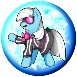 Size: 2539x2539 | Tagged: safe, artist:flamevulture17, photo finish, earth pony, pony, g4, clothes, female, high res, mare, open mouth, orb, smiling, solo, sunglasses