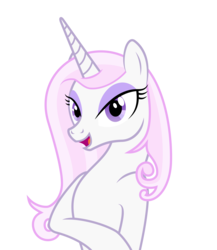 Size: 4138x4759 | Tagged: safe, artist:grypher, derpibooru exclusive, fleur-de-lis, pony, unicorn, g4, absurd resolution, bedroom eyes, female, looking at you, mare, miss fleur is trying to seduce us, simple background, solo, transparent background, vector