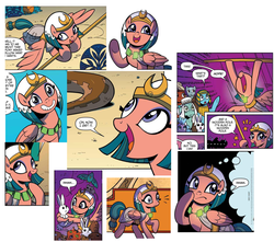 Size: 1718x1517 | Tagged: safe, artist:brendahickey, idw, somnambula, pegasus, pony, g4, legends of magic, spoiler:comic, spoiler:comiclom5, collage, cropped, cute, female, hope (pole), mare, somnambetes
