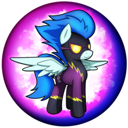 Size: 2539x2539 | Tagged: safe, artist:flamevulture17, nightshade, pegasus, pony, g4, clothes, costume, female, high res, mare, orb, shadowbolts, shadowbolts costume, solo