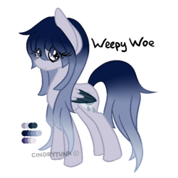 Size: 650x650 | Tagged: safe, artist:cindrytuna, oc, oc only, oc:weepy woe, pegasus, pony, simple background, solo, transparent background