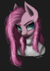 Size: 1199x1702 | Tagged: safe, artist:ltlka55, pinkie pie, earth pony, anthro, g4, bust, clothes, female, messy mane, pinkamena diane pie, solo, sweater