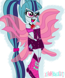 Size: 1024x1229 | Tagged: safe, artist:xxfluffypachirisuxx, sonata dusk, equestria girls, g4, female, ponied up, simple background, solo, transparent background, wings