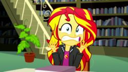 Size: 1280x720 | Tagged: safe, screencap, sunset shimmer, epic fails, equestria girls, g4, my little pony equestria girls: summertime shorts, faic, female, solo, sunset shimmer is best facemaker