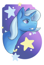 Size: 677x995 | Tagged: safe, artist:99liberty, trixie, pony, unicorn, g4, bust, female, grin, mare, simple background, smiling, solo, transparent background