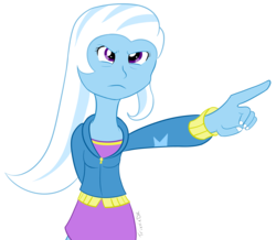 Size: 1638x1430 | Tagged: safe, artist:trixxiedk, trixie, equestria girls, g4, female, objection, simple background, solo, transparent background