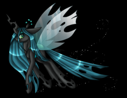 Size: 1024x787 | Tagged: safe, artist:inspiredpixels, queen chrysalis, changeling, changeling queen, g4, black background, crown, female, jewelry, regalia, simple background, solo