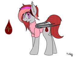 Size: 1600x1200 | Tagged: safe, artist:eclipsepenumbra, oc, oc only, oc:blood sugar, bat pony, pony, nurse outfit, smiling