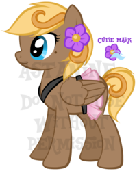 Size: 425x532 | Tagged: safe, artist:petraea, oc, oc only, oc:aloha breeze, pegasus, pony, clothes, female, flower, mare, obtrusive watermark, simple background, skirt, solo, transparent background, vector, watermark
