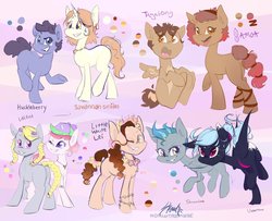 Size: 1024x832 | Tagged: safe, artist:midnightpremiere, oc, oc only, oc:huckleberry, oc:kit, oc:left field, oc:lei lei, oc:samoa, oc:savannah smiles, oc:streamline, oc:tagalong, oc:undertow, pony