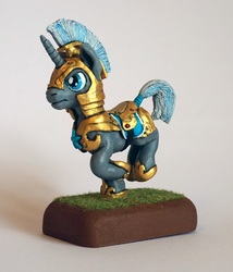 Size: 621x724 | Tagged: safe, artist:ubrosis, pony, unicorn, armor, male, royal guard, sculpture, solo, stallion, traditional art