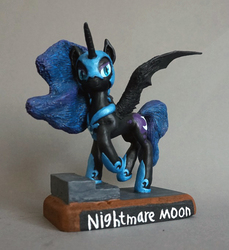 Size: 624x680 | Tagged: safe, artist:ubrosis, nightmare moon, pony, g4, female, sculpture, solo, traditional art