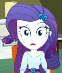 Size: 216x254 | Tagged: safe, screencap, rarity, epic fails (equestria girls), eqg summertime shorts, equestria girls, g4, animated, blinking, clothes, confused, female, gif, skirt, solo