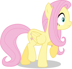 Size: 4220x4070 | Tagged: safe, artist:tomfraggle, fluttershy, pegasus, pony, g4, absurd resolution, female, mare, simple background, solo, surprised, transparent background, vector