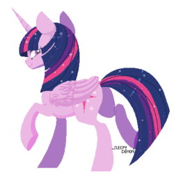 Size: 400x400 | Tagged: safe, artist:sleepydemonmonster, twilight sparkle, alicorn, pony, g4, pixel art, simple background, transparent background, twilight sparkle (alicorn)