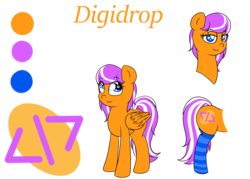 Size: 1280x914 | Tagged: safe, artist:fluttair, oc, oc only, oc:digidrop, pony, clothes, female, reference sheet, simple background, socks, solo, striped socks, transparent background