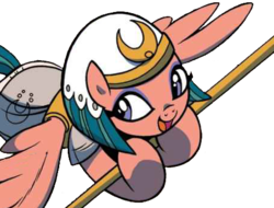 Size: 453x345 | Tagged: safe, artist:brenda hickey, edit, idw, somnambula, pegasus, pony, g4, legends of magic #5, my little pony: legends of magic, spoiler:comic, background removed, female, flying, hope (pole), mare, pole, simple background, solo, staff, stick, transparent background