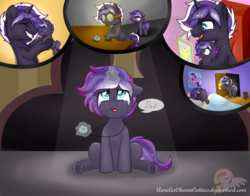 Size: 6337x4963 | Tagged: safe, artist:raspberrystudios, oc, oc only, oc:nexus, pony, absurd resolution, big smile, crying, family, father and son, foal, galaxy mane, looking up, male, reading, sleeping, stallion