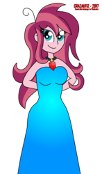 Size: 1177x2000 | Tagged: safe, artist:crazautiz, oc, oc only, oc:contralto, equestria girls, g4, clothes, disguised siren, dress, equestria girls-ified, female, hands behind back, simple background, smiling, solo, transparent background